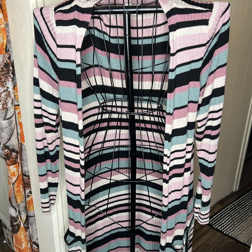 Long open cardigan